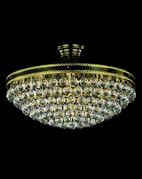 Leila-2, adorned with 30% lead crystal balls that sparkle intensely, reflecting light into a stunning spectrum of colours.