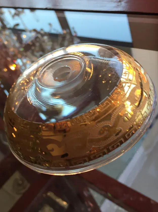Exquisite Zarina-WS is a beautiful gold design on hand-cut glass bobeches, with polished gold metal arms & candle sleeves.