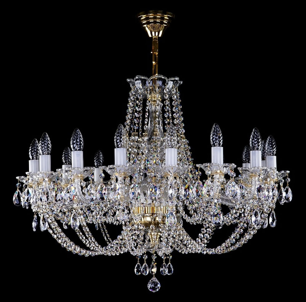 Thumbnail: Gwyneth is an exquisite large Bohemian crystal chandelier, with lead crystals.