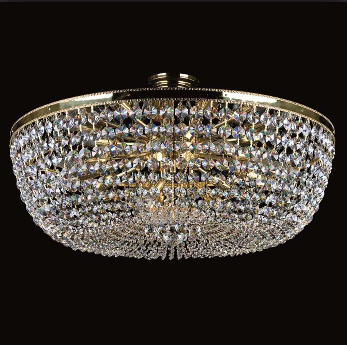 The Gertruda large basket chandelier is a stunning addition to any space requiring an impressive centerpiece.