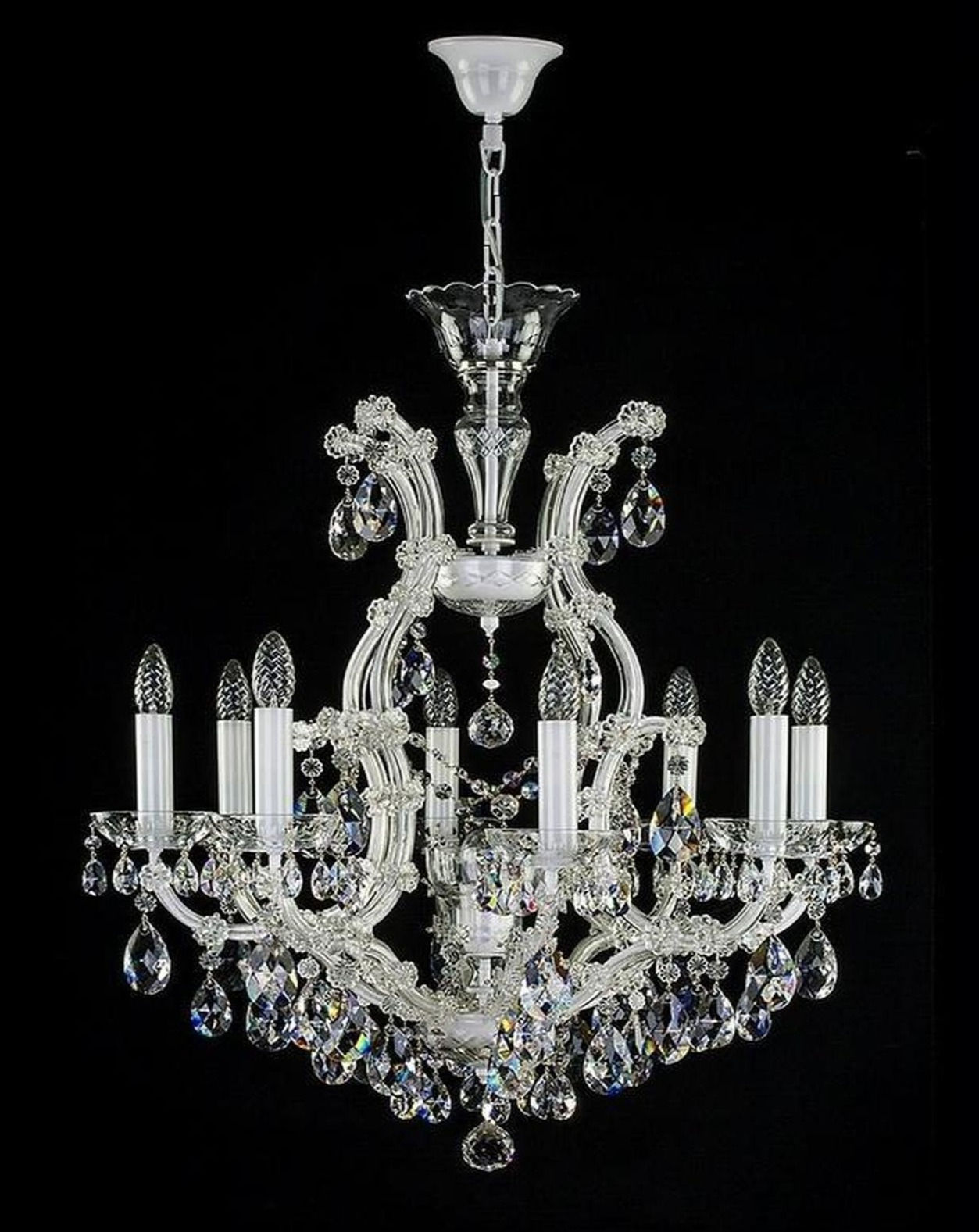 Modern Maria Theresa Chandelier is crafted in the Czech Republic for a stunning visual display.