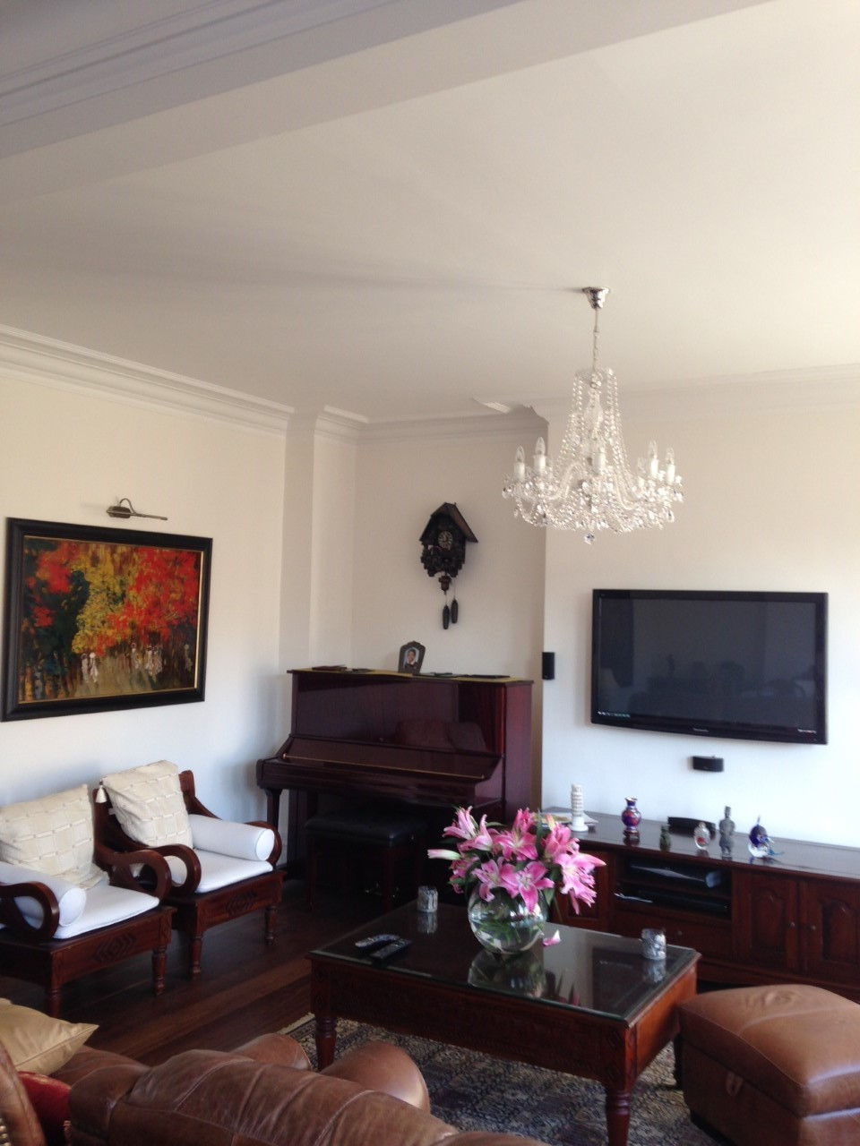 Thumbnail: Bohemian crystal chandelier at chandeliers.co.uk Customer selected our Andula-8 chandelier.