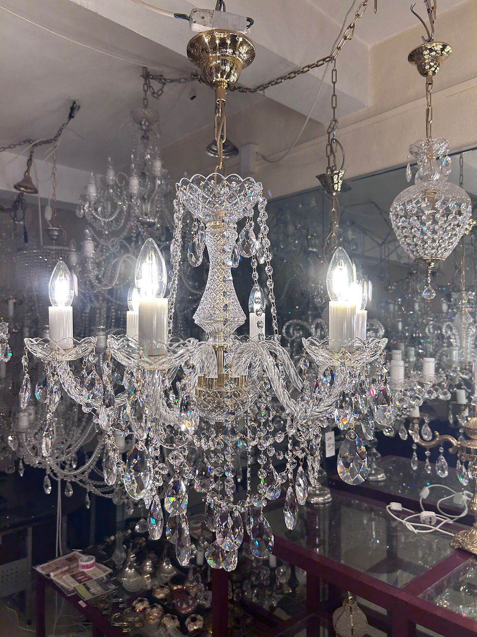 Thumbnail: Jessica-6, a beautiful crystal chandelier with 30% PbO bohemian crystal.