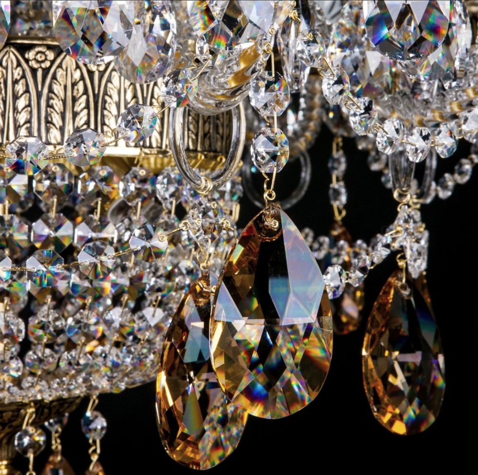 The Proserpina lavish Bohemian chandelier with 30% lead crystal, designed to make a lasting impression.