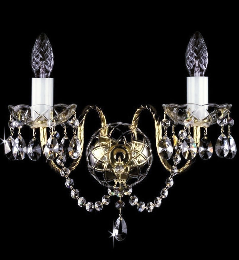 Thumbnail: Varvara-2 is an elegant wall sconce featuring ornate metal arms. Gold Finish.