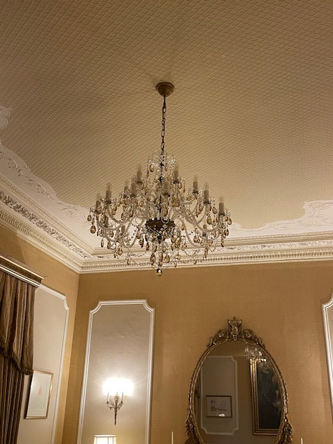 Thumbnail: Andrea-18-8003 is a striking large 30% PbO coloured crystal chandelier, featuring oval-shaped crystals.