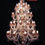 Thumbnail: Alizah Bohemian chandelier,  rich red, 5-tier design with 24% PbO crystals. Bobeches are hand-painted with clay flowers