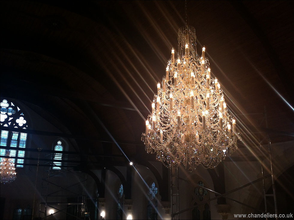 Thumbnail: Katarina is a lavish Bohemian chandelier for high ceilings. Adorned with 30% lead crystals. Katarina epitomizes grandeur.