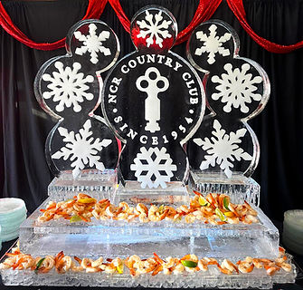 Food Ice Display with snowflakes for NCR Country Club.