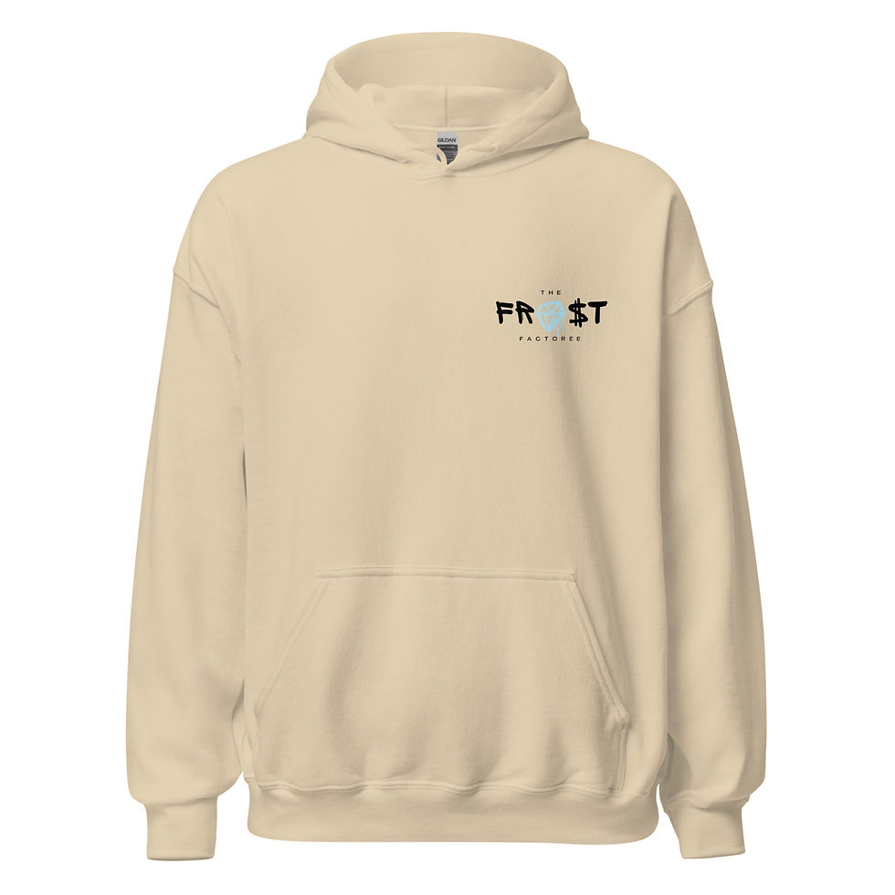 Thumbnail: Black Ice Frost Factoree Black Embroidered Unisex Hoodie