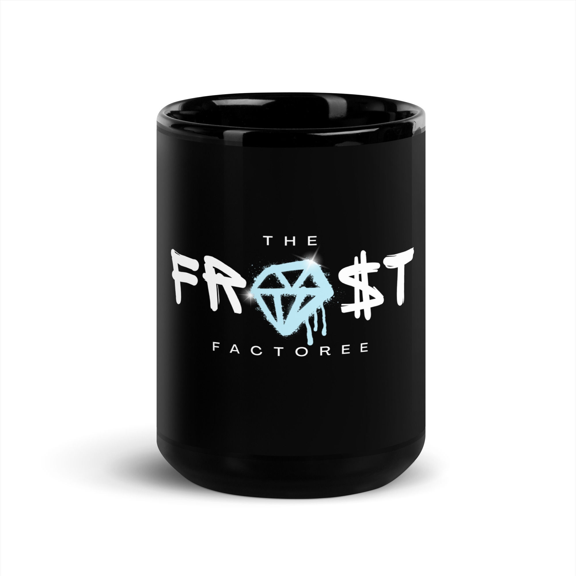 Snow White Frost Factoree Black Glossy Mug