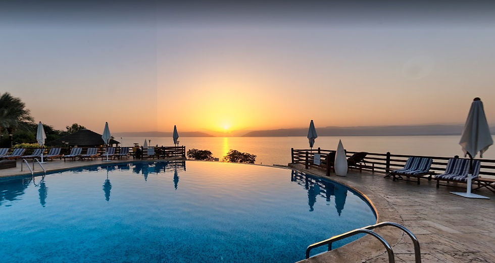 Dead Sea day trip — beach access and floating experience.