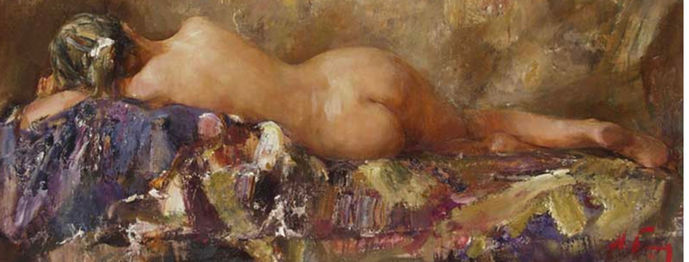 Nude laying woman by Nikolai Blokhin Nikolay
model 
Buy painting online Blokhin