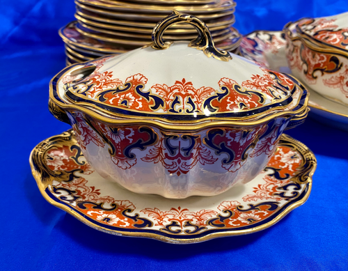Royal Crown Derby, 25 Pcs Set ANTIQUE 3973 For 6 RARE 1916