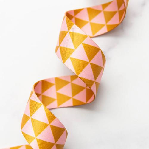 webbing, triangle, pink and cactus color