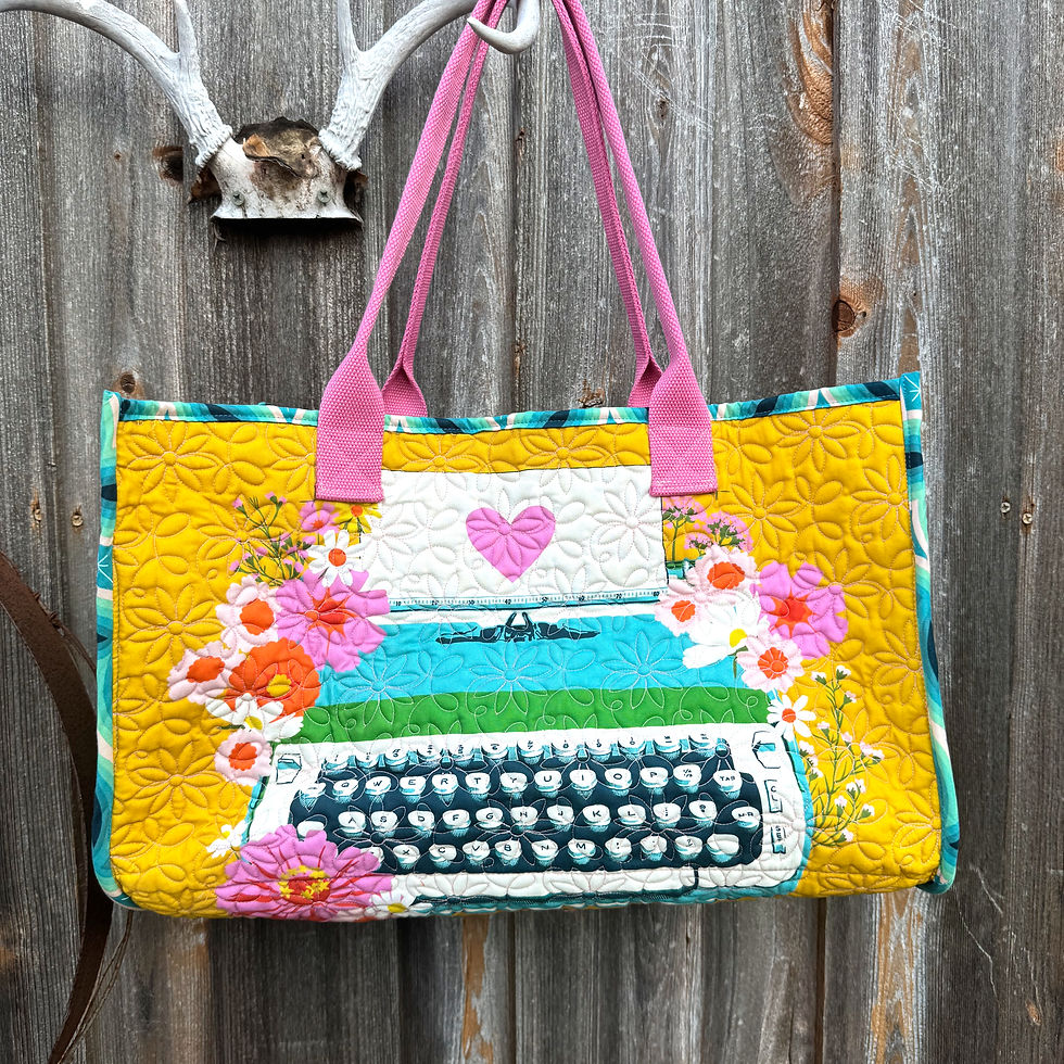 typewriter multicolored bag