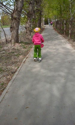 Азалия на серебристом самокате