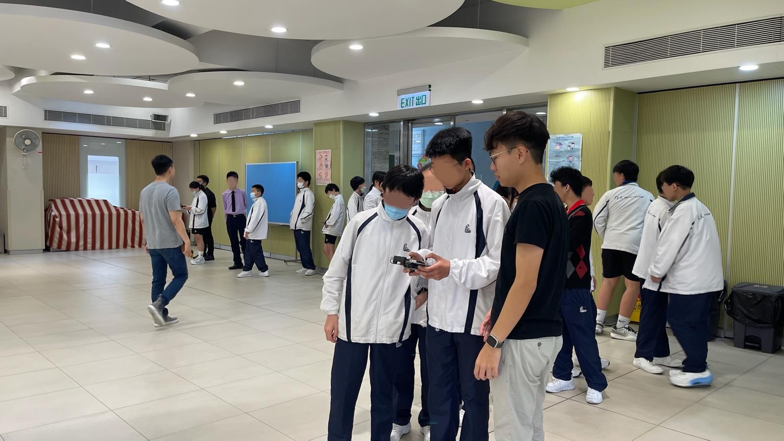 Students controlling Tello drone 2