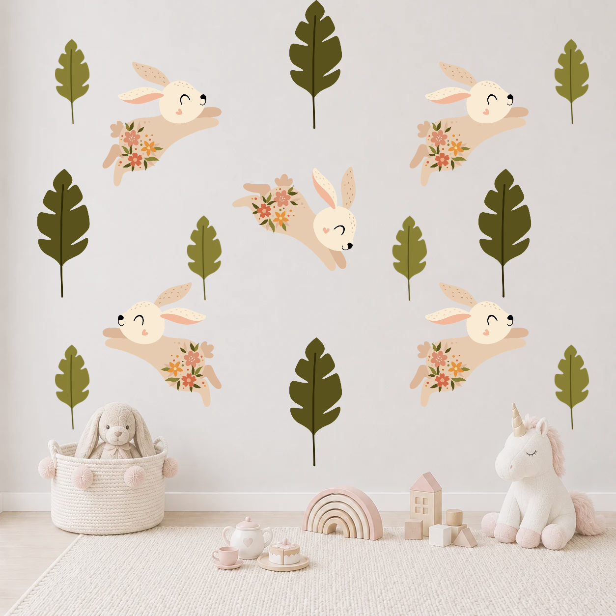 Floral Rabbit Wall Sticker