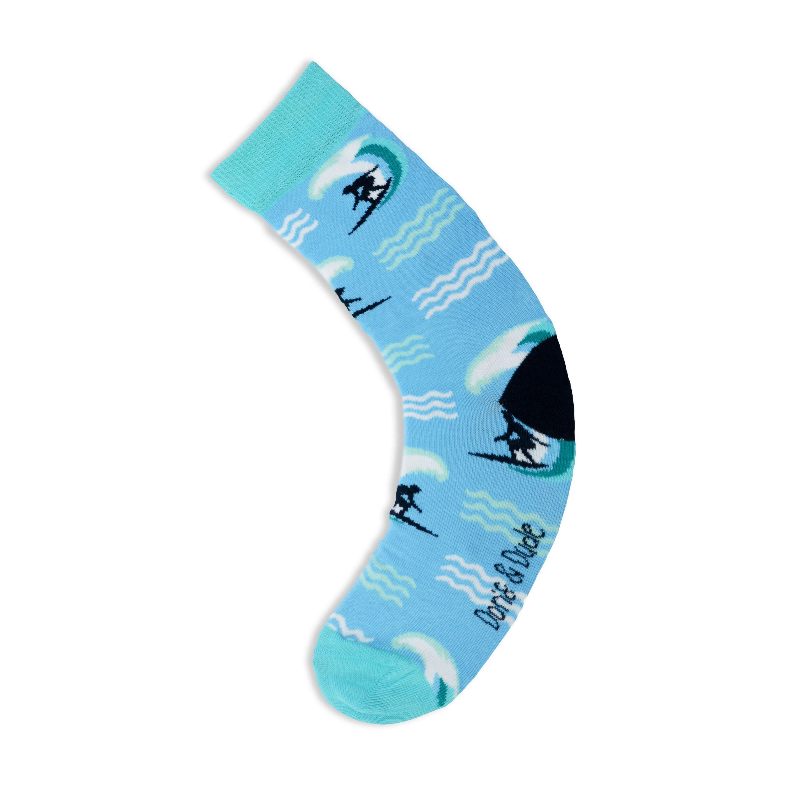 Size 7-11 Blue Surfer Bamboo Socks