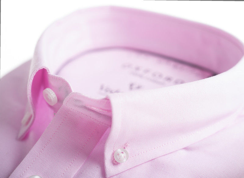 Thumbnail: Pale Pink Long Sleeve Button Down Oxford Shirt