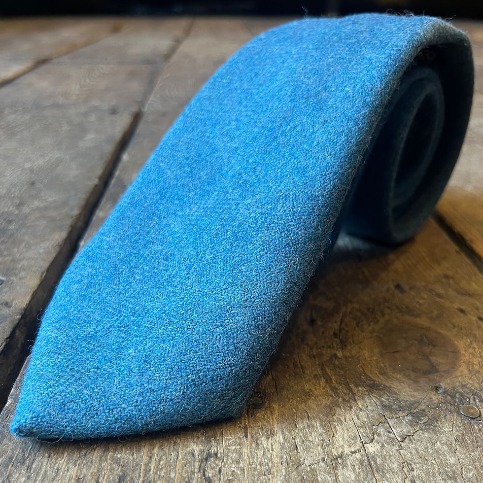 Thumbnail: Teal Herringbone Tweed Tie