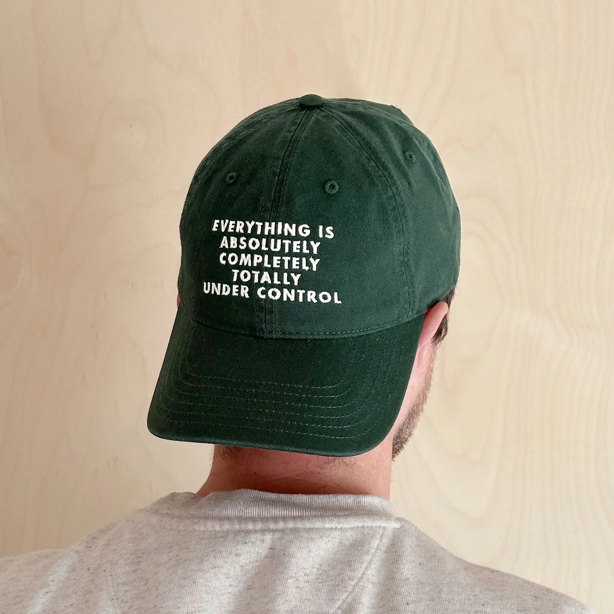 'Everything Is Under Control' Green Cotton Baseball Cap