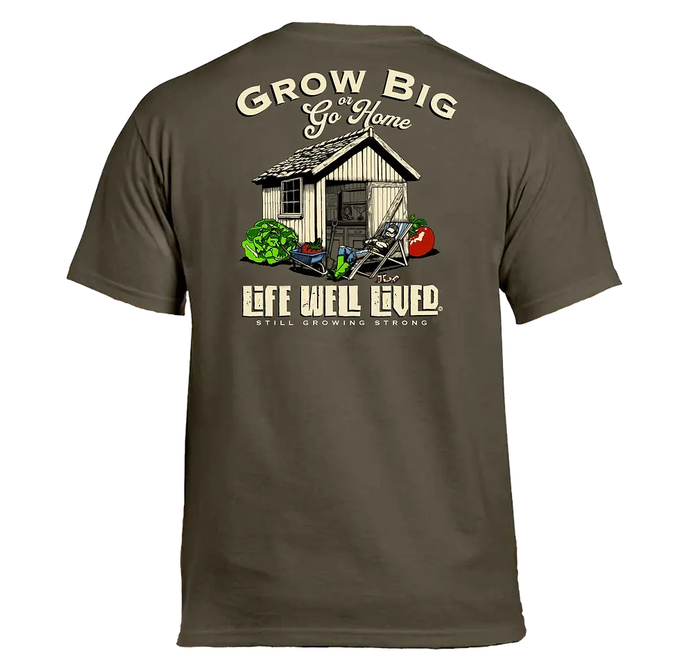 Thumbnail: 'Grow Big Or Go Home' Olive Cotton T-Shirt