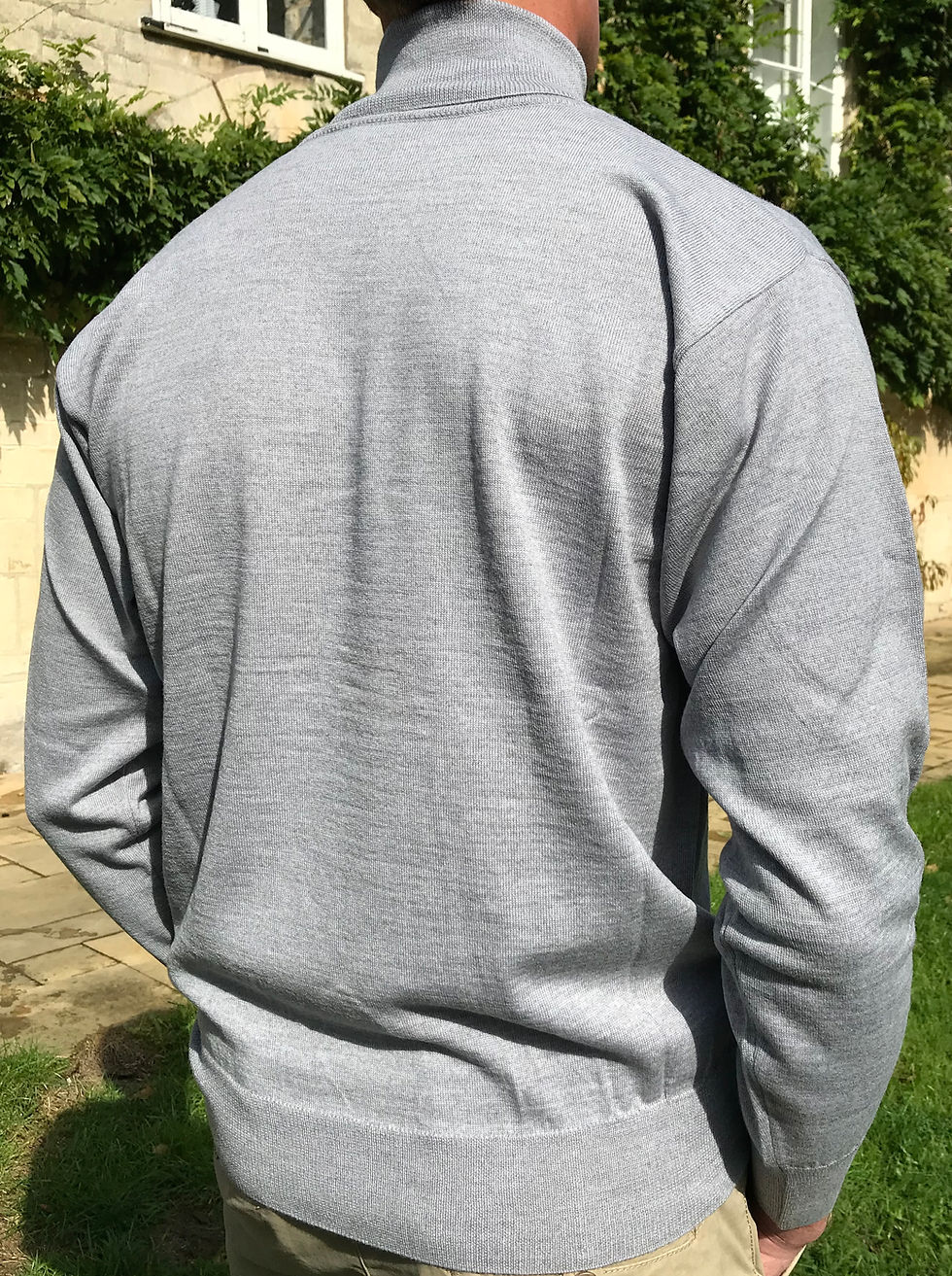 Thumbnail: Silver Grey Roll Neck Merino Jumper