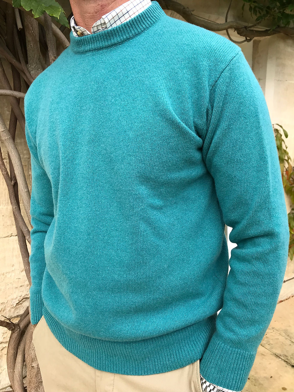Aqua Crew Neck Lambswool Jumper