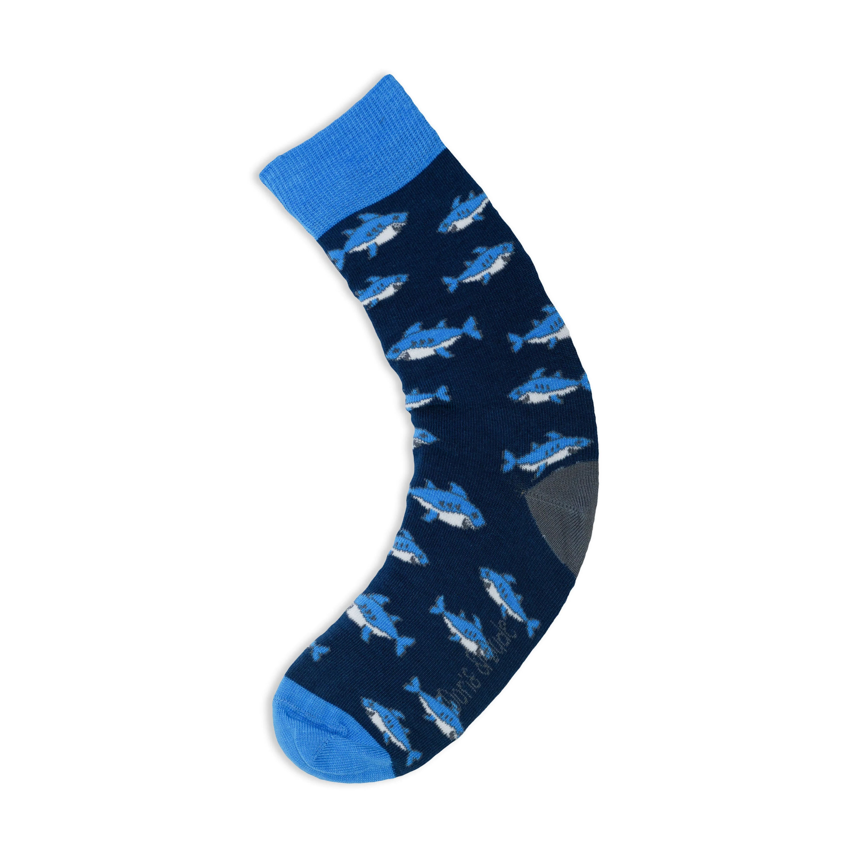 Size 7-11 Blue Shark Bamboo Socks