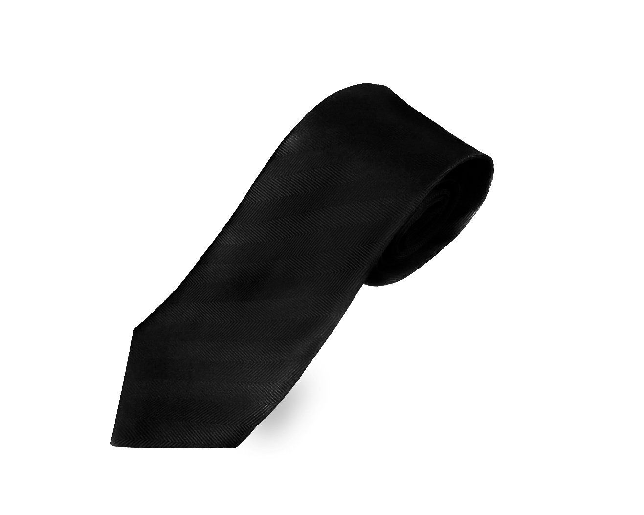 Black Silk Herringbone Tie