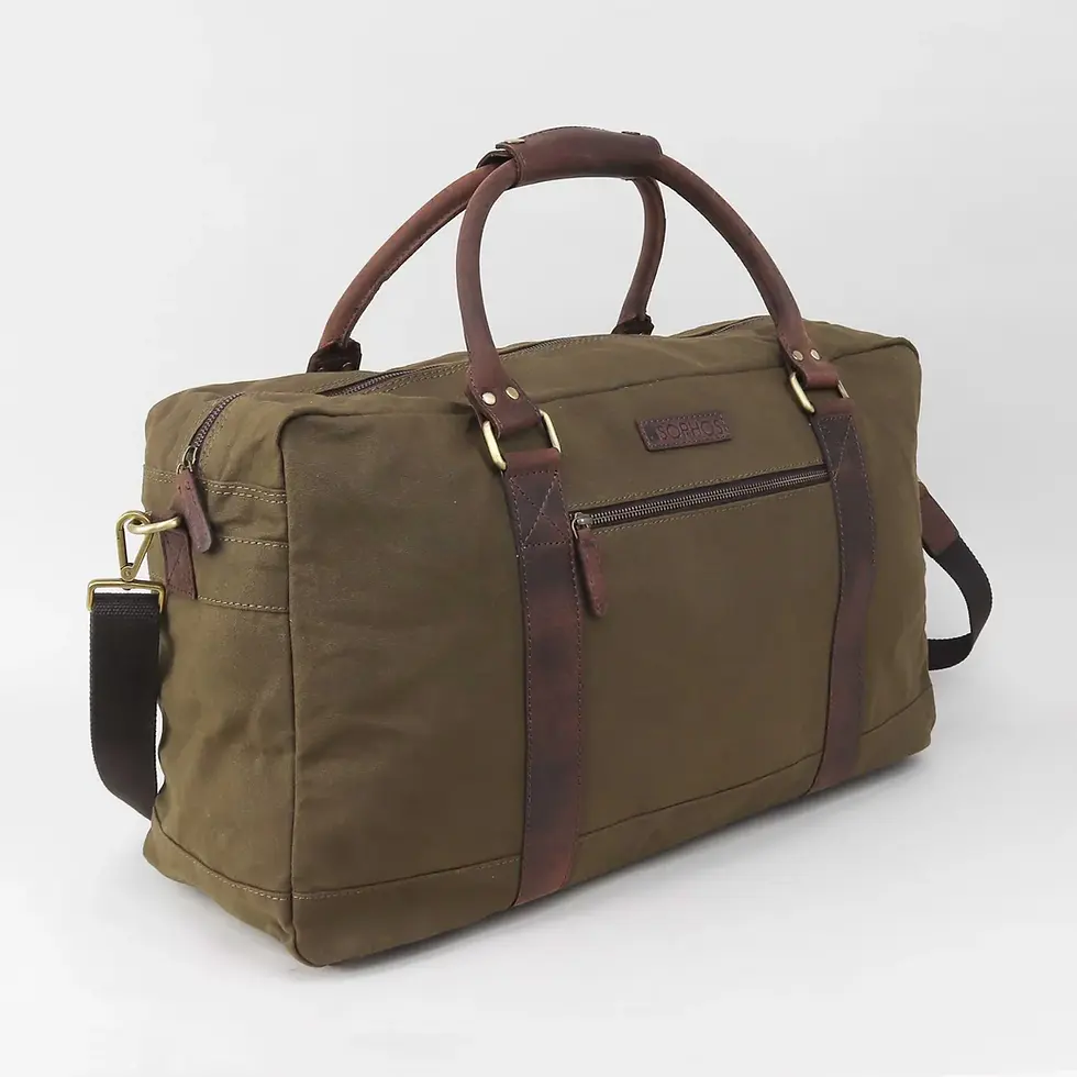 Thumbnail: Green Waxed Canvas Holdall