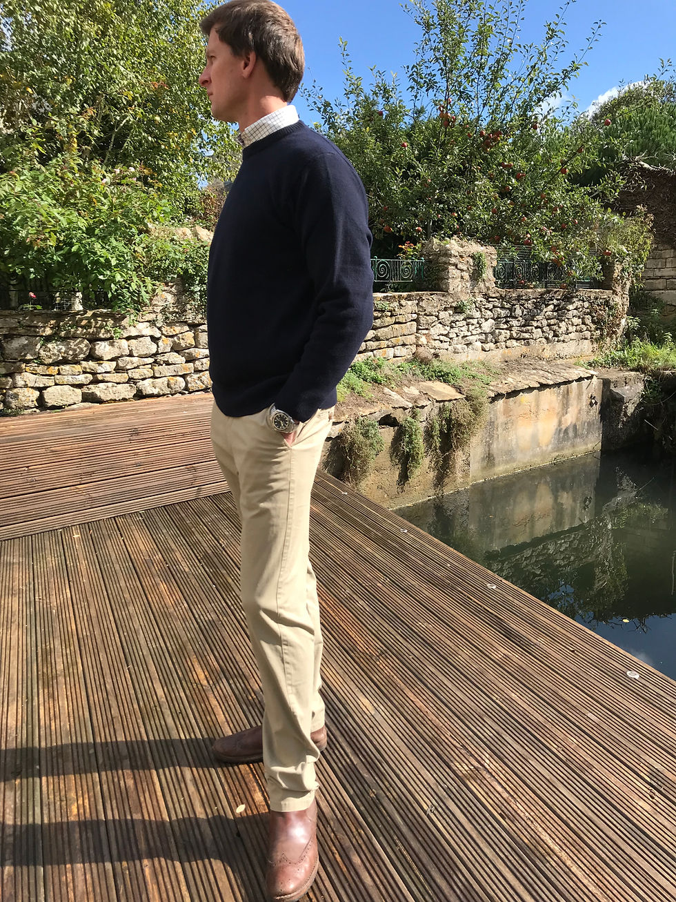 Thumbnail: Navy Crew Neck Lambswool Jumper