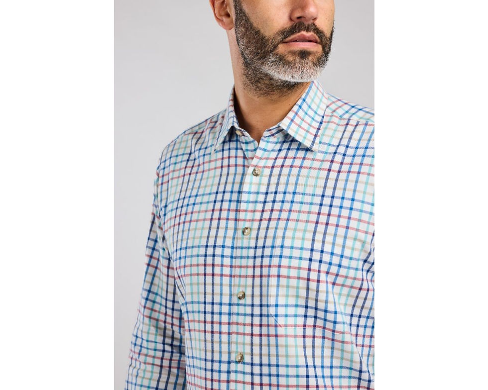 Aqua Tattersall Long Sleeve Shirt
