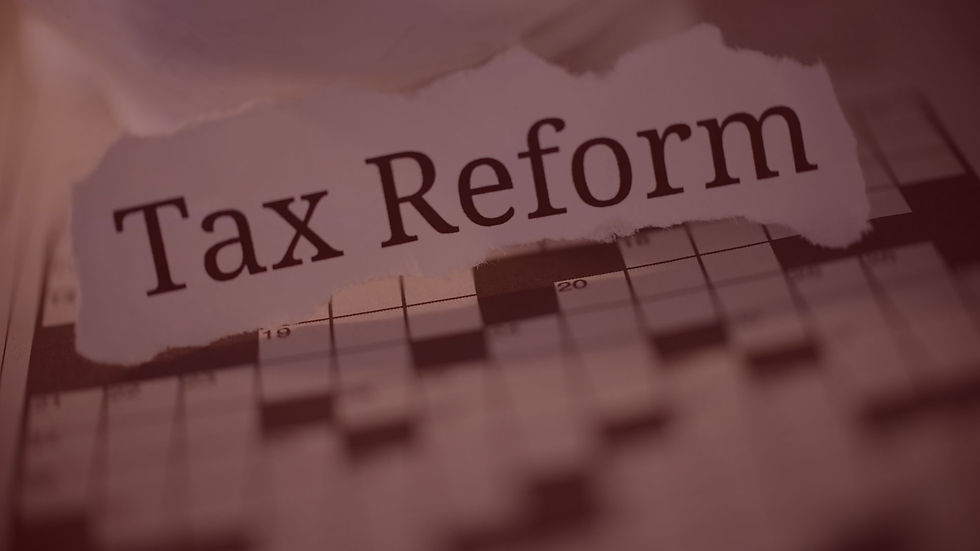 Imagem com o nome "reforma tributária" em inglês: tax reform.