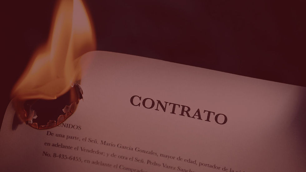 Imagem de um contrato com a palavra "contrato"