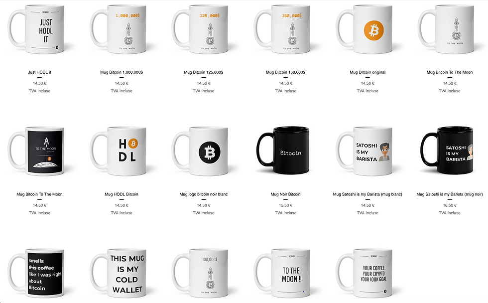 17 mug bitcoin à offrir