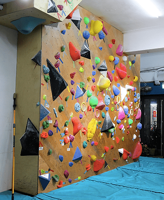 Climbing wall at T-Up Cimbing Gym-min