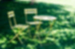 Pop-up patio sets in the park