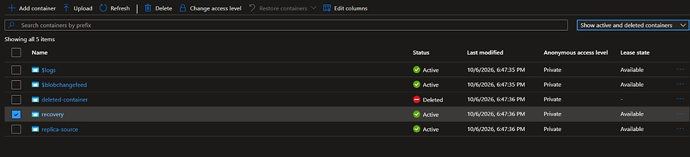 Container fault: the recorded disposable container is Deleted.