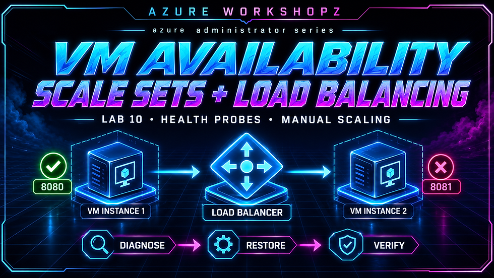 Lab 10 — VM Availability, Scale Sets, and Load Balancing. Cover illustration, not validation evidence.