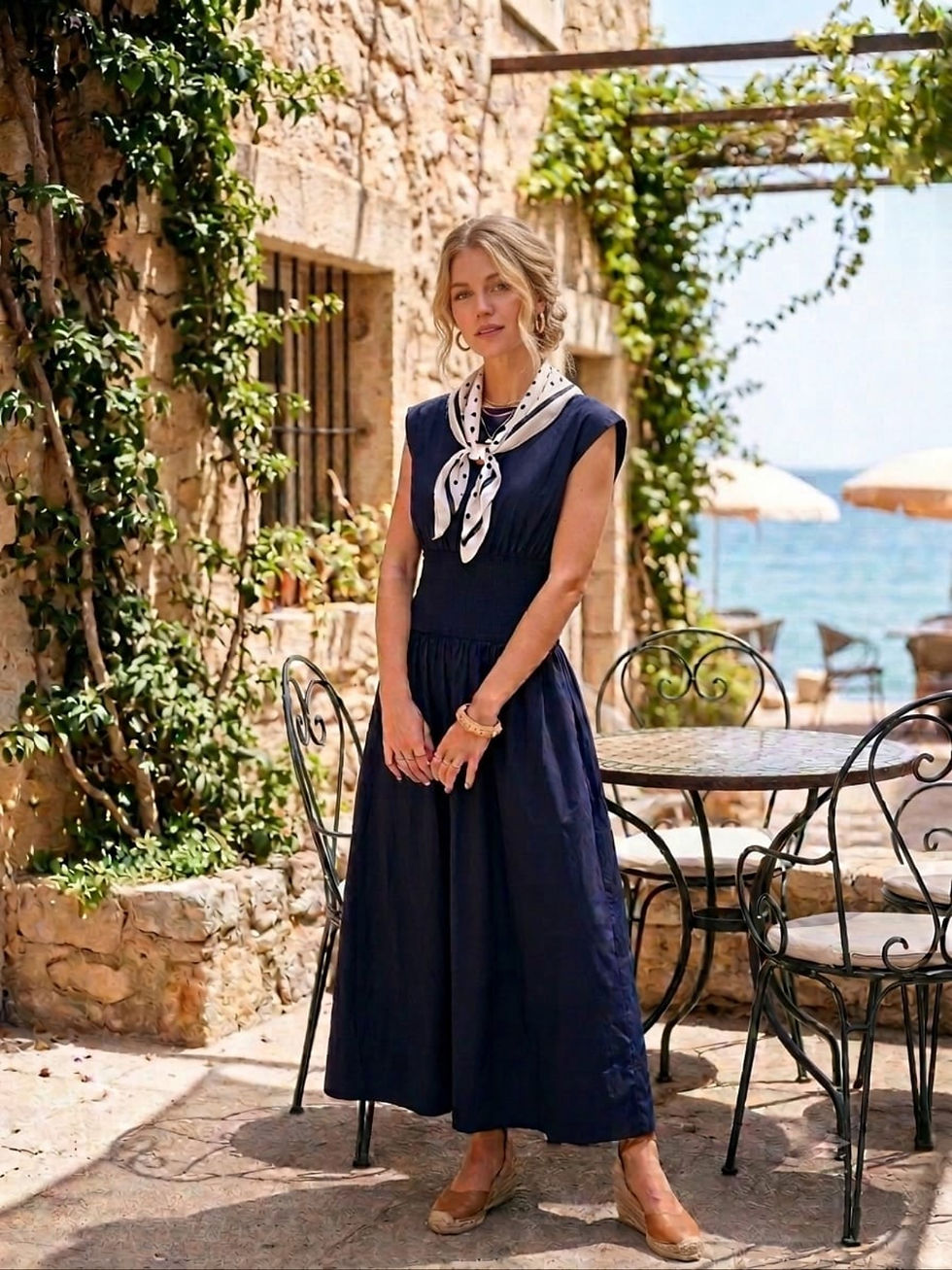 Miniatura: VESTIDO MIDI AZUL MARINO