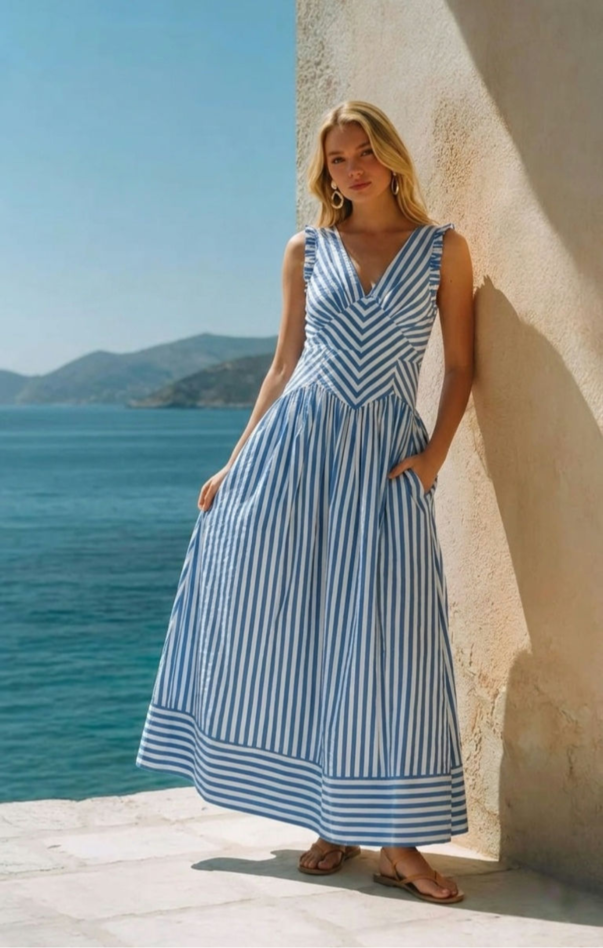 VESTIDO MAXI CORTE V CORPIÑO