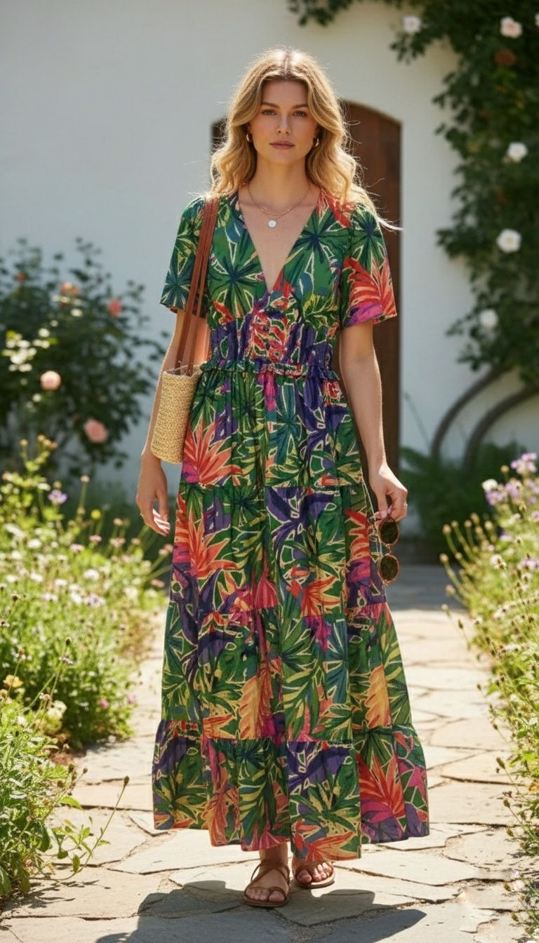 Miniatura: VESTIDO ESTAMPADO TROPICAL