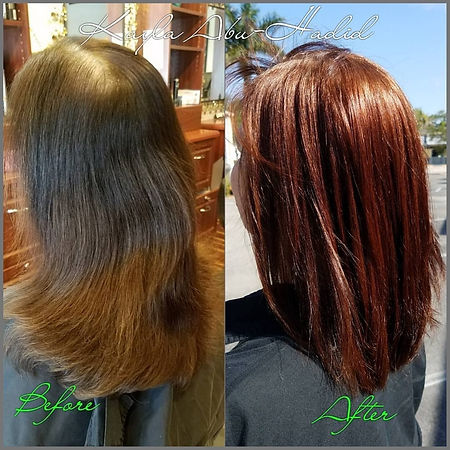 Photograph 5 showing before and after hair style
