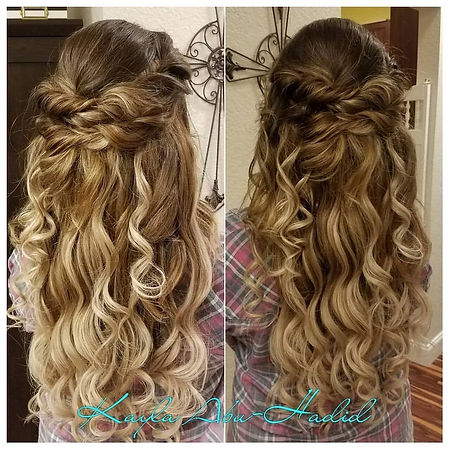 Photograph 3 showing before and after hair style