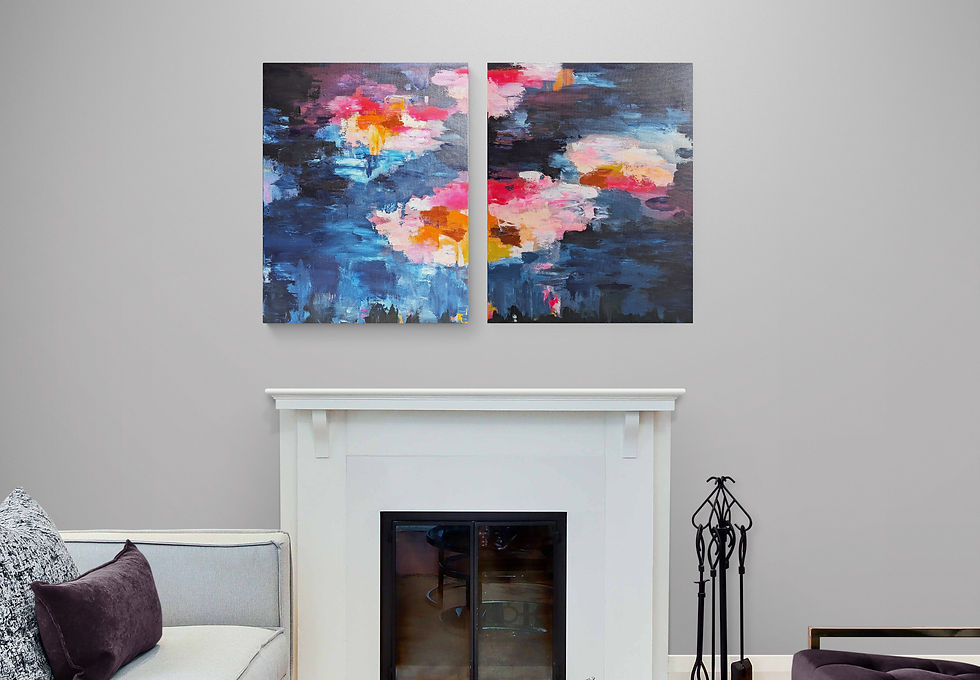 Thumbnail: Afterglow – Duo of Statement Abstract Paintings