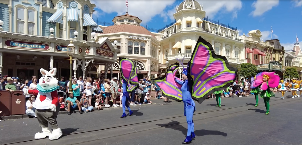 White Rabbit in the 2024 Easter Parade and Walt Disney World's Magic Kingdom