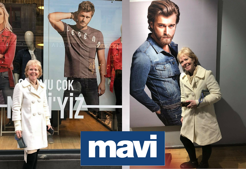 Ginger Monette with Kivanc Mavi poster Taxim Square Istanbul